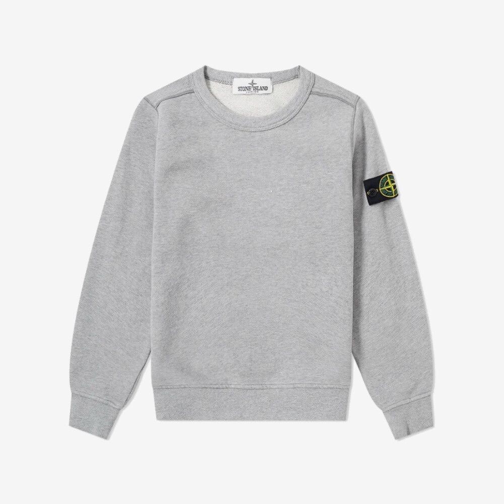 Stone Island Junior Crew Sweatshirt -‎ Melange Grey size 8 NWT in packaging